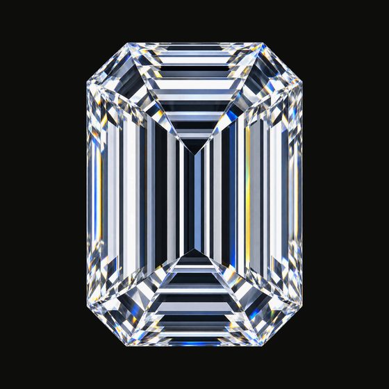 Emerald cut lab-grown diamond