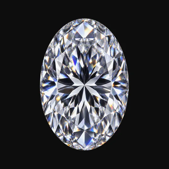 Oval lab-grown diamond